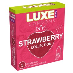 Презервативы с ароматом клубники LUXE Royal Strawberry Collection - 3 шт.